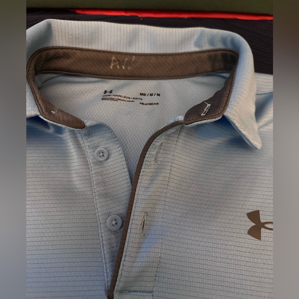 Underarmour golf shirt light blue men's medium